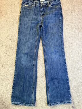 White House Black Market Blanc Bootcut Jeans Mid Rise Medium Wash Size 4S Short